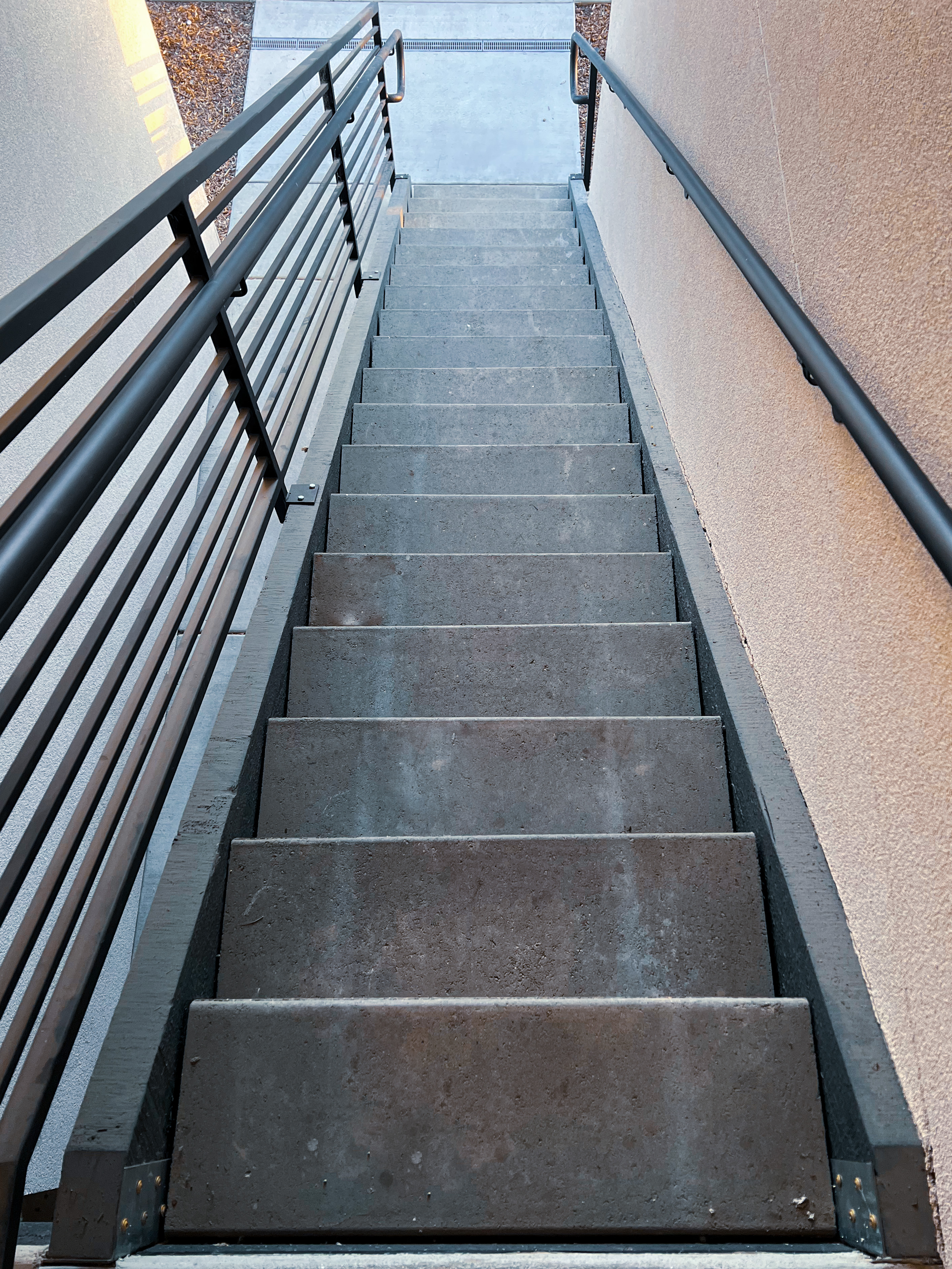 Looking down stairs